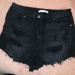 Black Jean Shorts